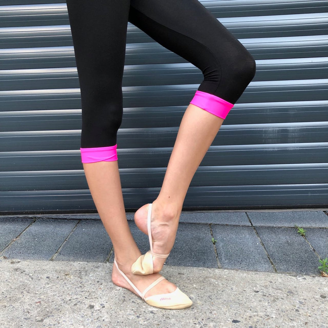 Short Leggings Black/Neon Pink